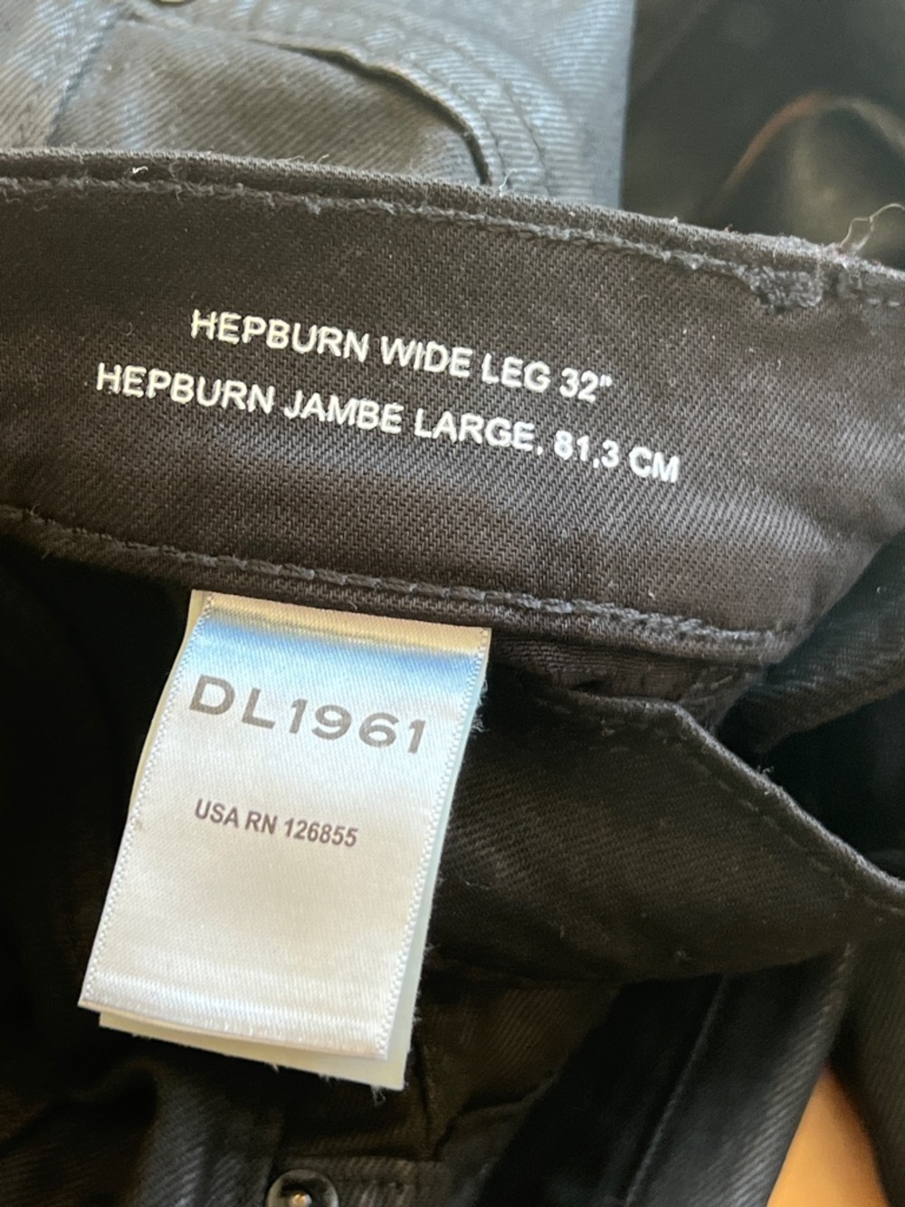 Dl1961 Hepburn Wide Leg High Rise Vintage Jean Black Coated - Picture 10 of 15